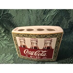 Coca-Cola Ceramic Toothbrush Holder Retro 6 For 25¢ Bottle Design /0402‎